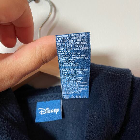Disney VTG Mickey Mouse Fleece Zip Navy Hood Pullover Y2K Sweatshirt SZ Med EUC - Picture 5 of 7